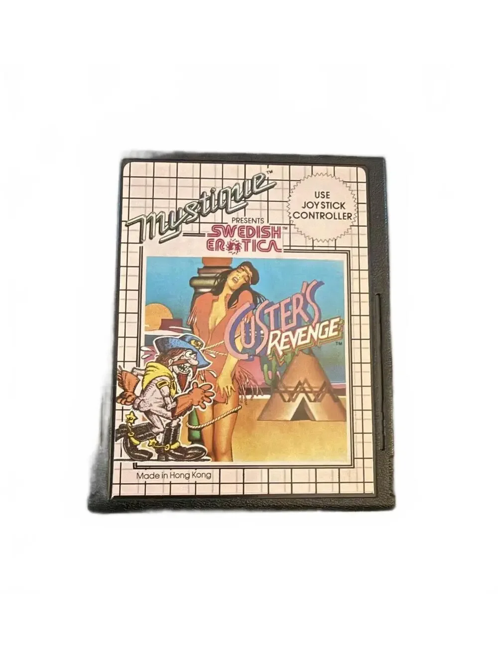 Atari 2600 game CUSTER'S REVENGE excellent condition with burgundy case